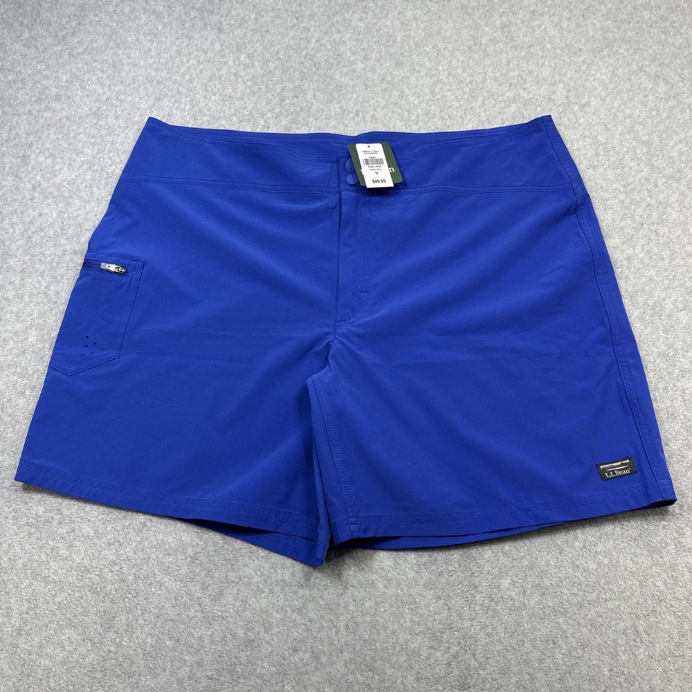 LL Bean 7 inch Board Shorts 16 Radiant Blue Performance Swim UPF 50 Beach Surf